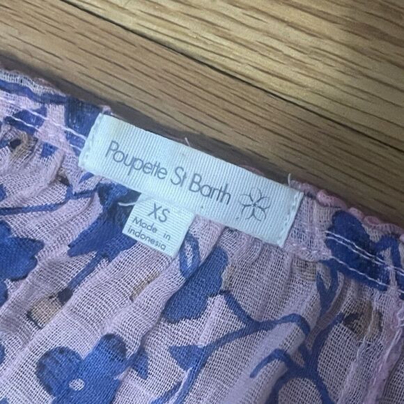 POUPETTE ST BARTH Tunic Top Size XS Pink Ruffle Bohemian Boho Chic Beach Coverup - Picture 4 of 12